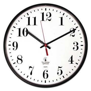 Chicago Lighthouse Quartz Slimline Clock, 12.75" Overall Diameter, Black Case, 1 Aa (sold Separately) freeshipping - TVN Wholesale